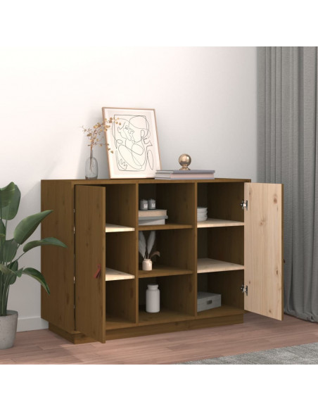 Credenza Miele 100x40x75 cm in Legno Massello di Pino