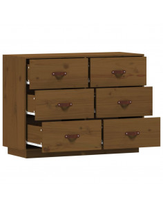 Credenza Miele 100x40x75 cm in Legno Massello di Pino