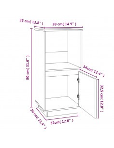 Credenza Miele 38x35x80 cm in Legno Massello di Pino