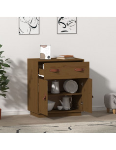 Credenza Miele 65,5x40x75 cm in Legno Massello di Pino