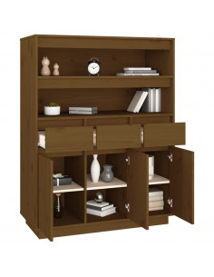 Credenza Miele 89x40x116,5 cm in Legno Massello di Pino