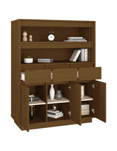 Credenza Miele 89x40x116,5 cm in Legno Massello di Pino