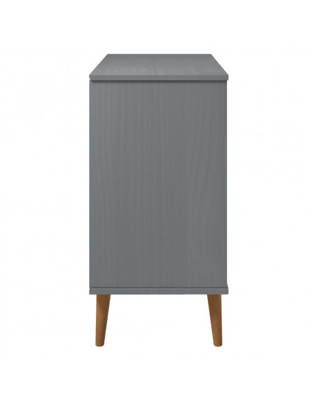 Credenza MOLDE Grigia 90x40x80 cm in Legno Massello di Pino