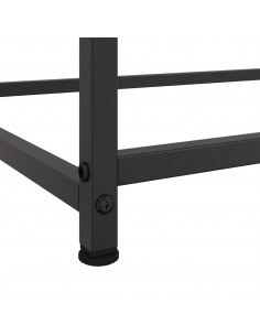 Credenza Nera 100,5x39x107 cm in Acciaio Laminato a Freddo