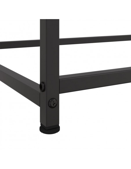 Credenza Nera 100,5x39x107 cm in Acciaio Laminato a Freddo