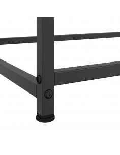 Credenza Nera 100,5x39x107 cm in Acciaio Laminato a Freddo