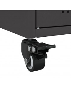 Credenza Nera 100,5x39x72 cm in Acciaio Laminato a Freddo