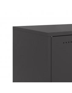 Credenza Nera 100,5x39x72 cm in Acciaio Laminato a Freddo