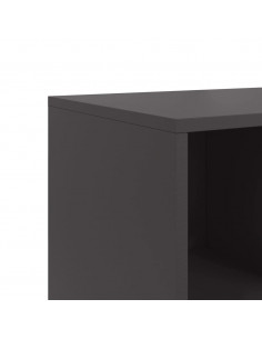 Credenza Nera 100,5x39x72 cm in Acciaio Laminato a Freddo