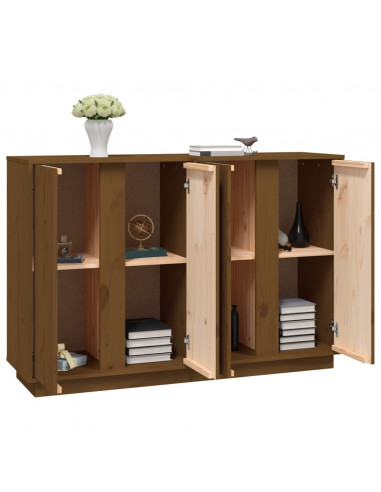 Credenza Miele 120x35x80 cm in Legno Massello di Pino