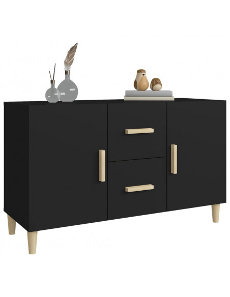 Credenza Nera 100x36x60 cm in Legno Multistrato