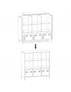 Credenza Nera 101,5x39x103,5 cm in Acciaio