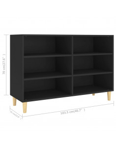Credenza Nera 103,5x35x70 cm in Legno Multistrato