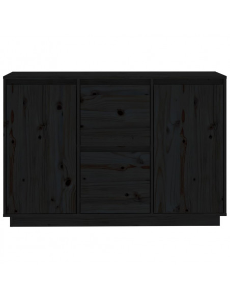 Credenza Nera 111x34x75 cm in Legno Massello di Pino