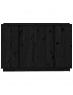 Credenza Nera 120x35x80 cm in Legno Massello di Pino