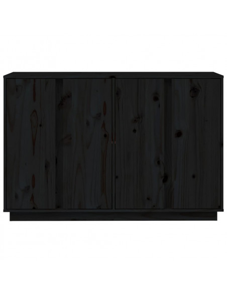 Credenza Nera 120x35x80 cm in Legno Massello di Pino