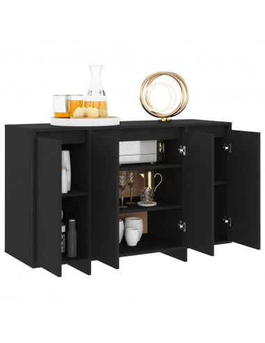 Credenza Nera 120x41x75 cm in Truciolato