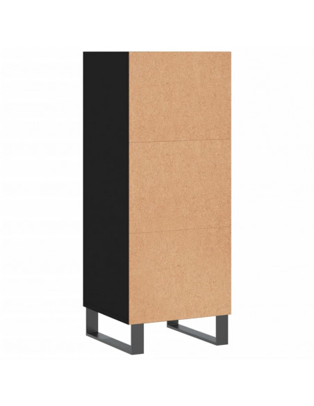 Credenza Nera 34,5x32,5x90 cm in Legno Multistrato
