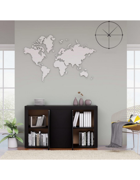 Credenza Nera 120x36x69 cm in Legno Multistrato