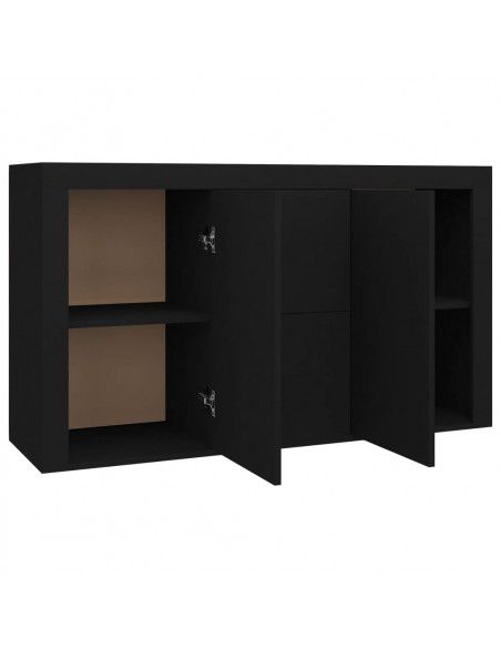 Credenza Nera 120x36x69 cm in Legno Multistrato