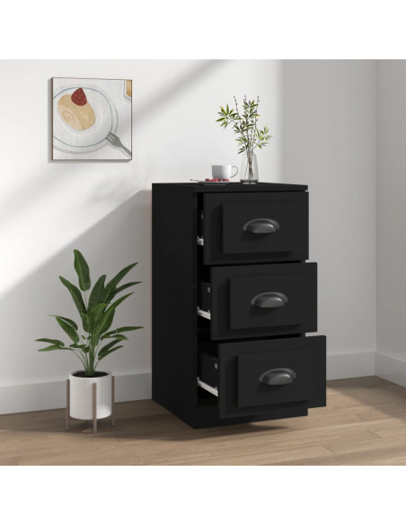 Credenza Nera 36x35,5x67,5 cm in Legno Multistrato