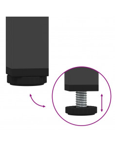 Credenza Nera 36x39x113 cm in Acciaio