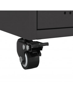 Credenza Nera 36x39x72 cm in Acciaio Laminato a Freddo