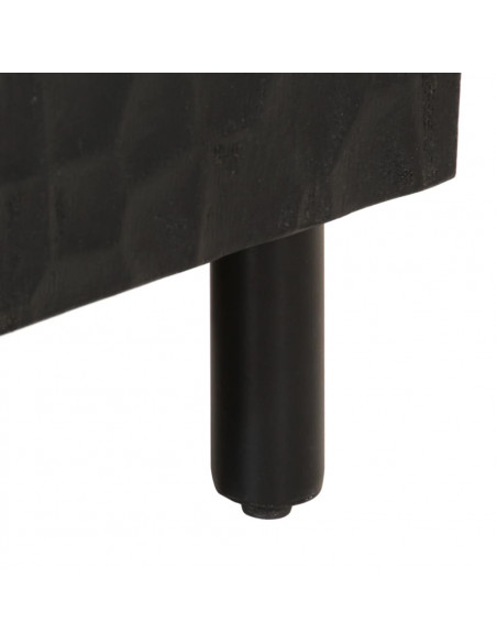 Credenza Nera 40x33x75 cm in Legno Massello di Mango