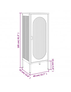 Credenza Nera 40x35x105 cm Vetro e Acciaio