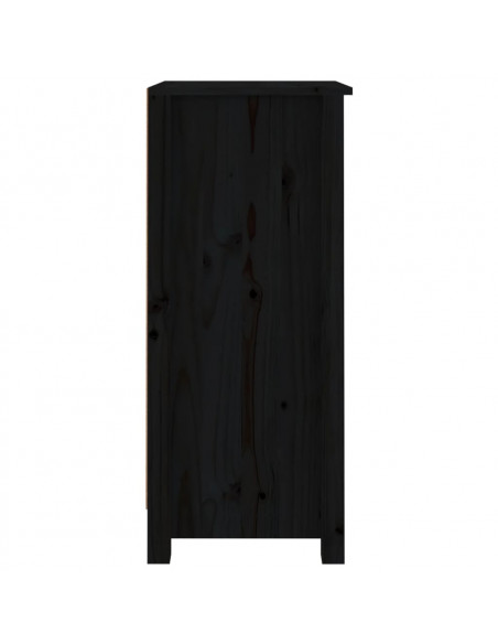 Credenza Nera 40x35x80 cm in Legno Massello di Pino