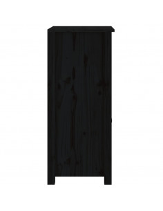Credenza Nera 40x35x80 cm in Legno Massello di Pino