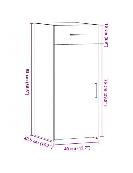 Credenza Nera 40x42,5x93 in Legno Multistrato