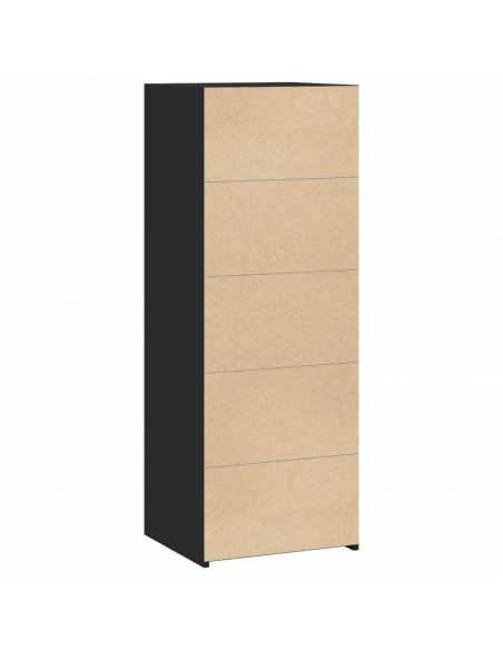Credenza Nera 45x41x124cm in Legno Multistrato