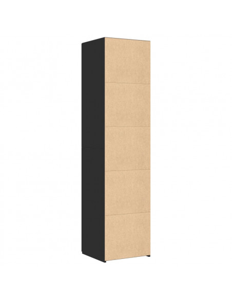 Credenza Nera 45x42,5x185 cm in Legno Multistrato