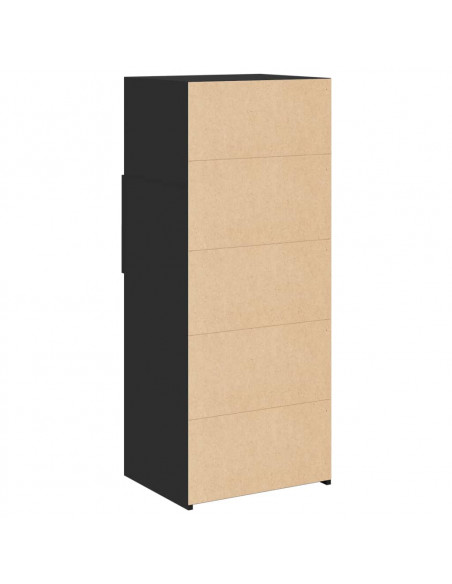 Credenza Nera 50x42,5x124 cm in Legno Multistrato