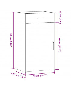 Credenza Nera 50x42,5x93 cm in Legno Multistrato