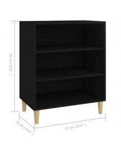 Credenza Nera 57x35x70 cm in Legno Multistrato