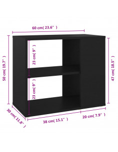 Credenza Nera 60x30x50 cm in Legno Multistrato