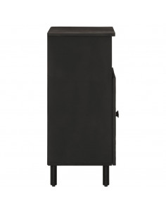 Credenza Nera 60x33x75 cm in Legno Massello di Mango