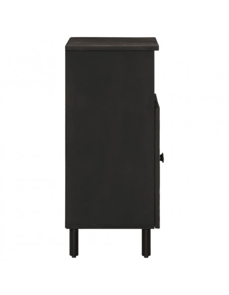 Credenza Nera 60x33x75 cm in Legno Massello di Mango