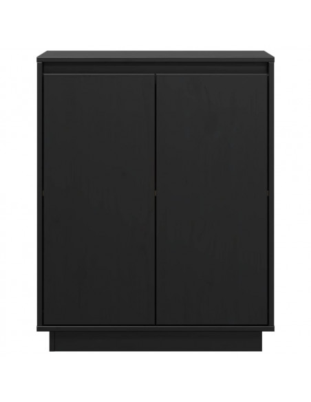 Credenza Nera 60x34x75 cm in Legno Massello di Pino