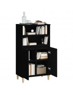 Credenza Nera 60x36x110 cm in Legno Multistrato