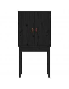 Credenza Nera 60x40x120 cm in Legno Massello di Pino