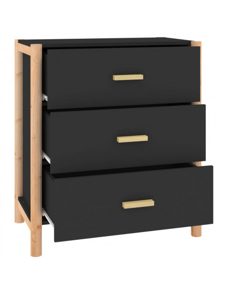 Credenza Nera 62x38x70 cm in Legno Multistrato