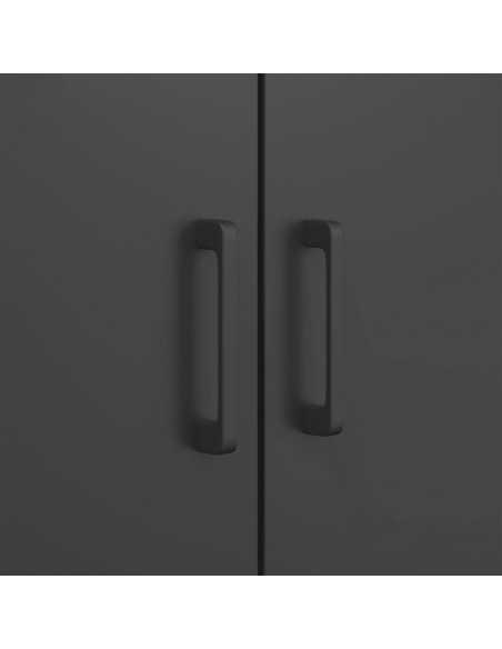 Credenza Nera 68x39x113 cm in Acciaio