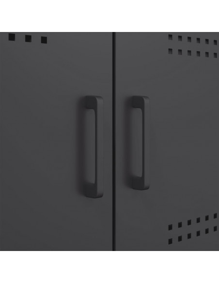 Credenza Nera 68x39x113 cm in Acciaio