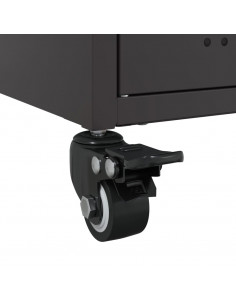 Credenza Nera 68x39x72 cm in Acciaio Laminato a Freddo