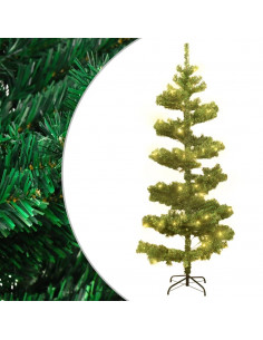 Albero di Natale Preilluminato con Vaso Verde 150 cm in PVC 2