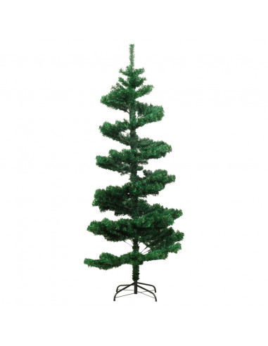 Albero di Natale Preilluminato con Vaso Verde 150 cm in PVC