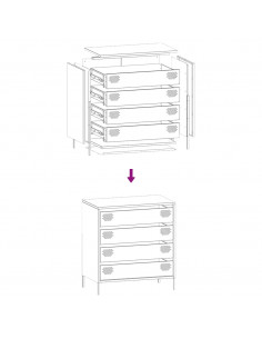 Credenza Nera 68x39x73,5 cm in Acciaio Laminato a Freddo